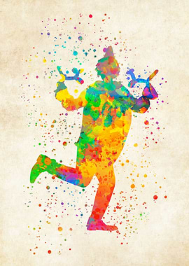 Clown watercolor