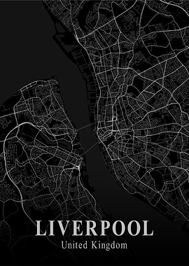 Liverpool City Map Dark