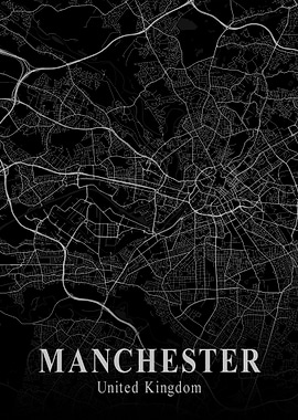 Manchester City Map Dark