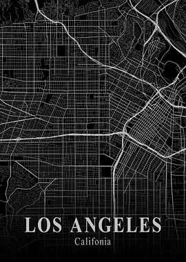 Los Angeles City Map Dark