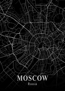 Moscow City Map Dark