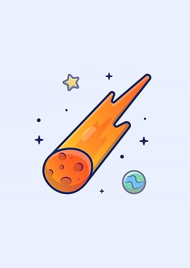 Meteor Falling In Space