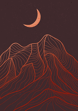 Mountain line art pattern