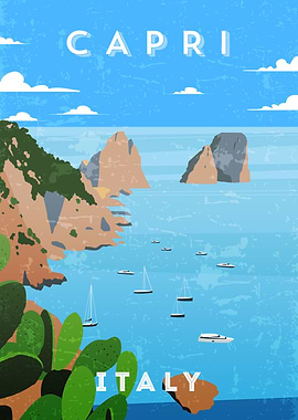 Capri Italy retro travel