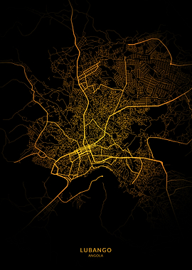 Lubango City Map Gold