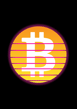 Bitcoin Sunset Vaporwave
