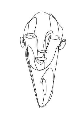 Minimalist face sketch