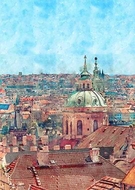 Annecy City Watercolor