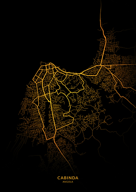 Cabinda City Map Gold