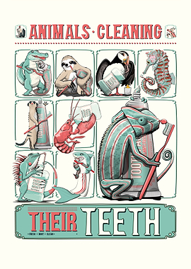 Animals Cleaning Teeth