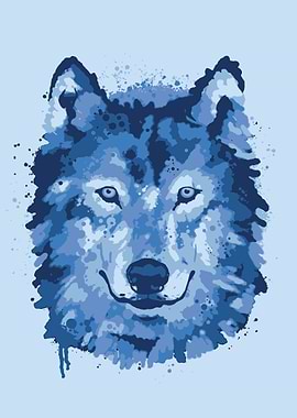 Wolf head watercolor