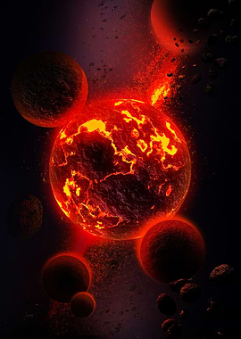 Exploding Planet Lava Rock