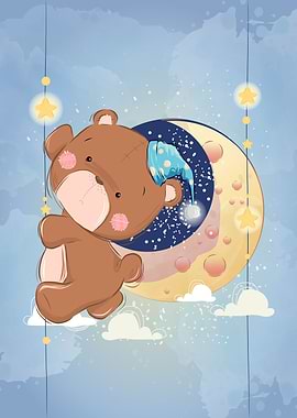 Bear Climbs Up To The Moon