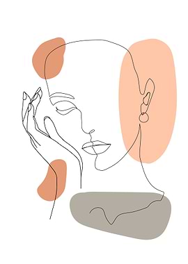 Mid century woman face