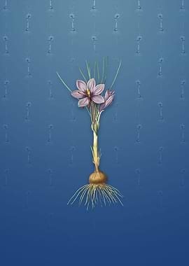 Vintage Crocus Sativus