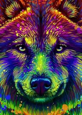 Colorful Wolf