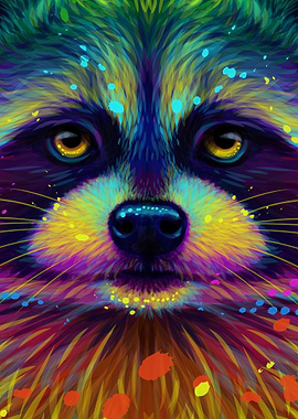 Colorful Raccoon