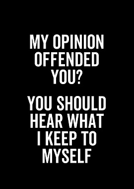 My Opinion Offended You
