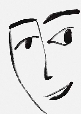 Minimalist ink portrait