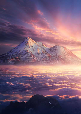Sunset Mountains Clouds
