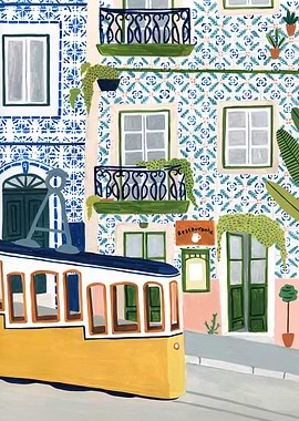 Lisbon Portugal Paint Map