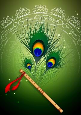 Painting peacock plume