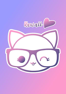 CUTE CAT WITH GLASSES