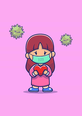 Cute Girl Holding Heart