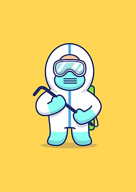Cute Disinfectant Man