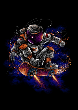 Skateboaard Astronaut