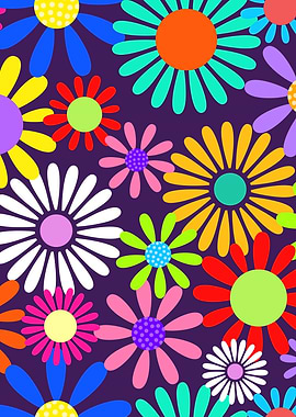 Sixties Retro Daisy Floral