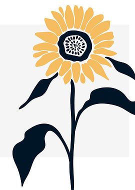 Sunflower leaf drawing