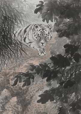White Tiger In The Jungle