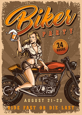 Biker Party Girl Beer