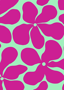 Retro Pink Funky Flowers