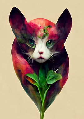 Botanical Cat Portrait