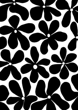 Black Night Floral Pattern