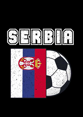 Serbia Soccer Team Flag
