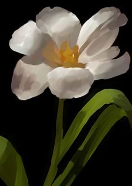 painting of white fllower
