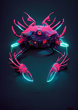 Cyber Neon Crab