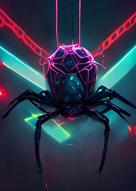 Cyber Neon Spider
