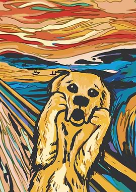 The Scream dog painting