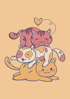 Cute Cats Pile