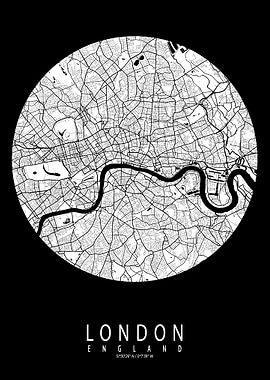 London City Map Full Moon
