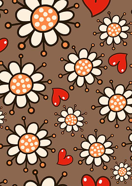 Hearts and Flowers Doodle