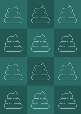 Poop Icons Art Teal 1