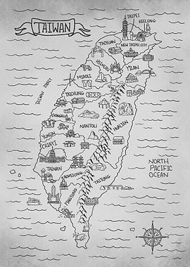 Gray Map of Taiwan