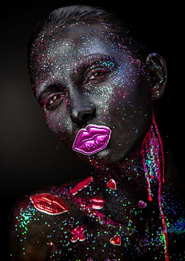 Mystical makeup of a woman