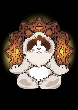 Ragdoll Cat Meditate Yoga