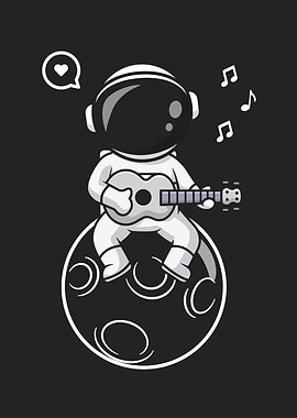 Cute astronaut guitarist